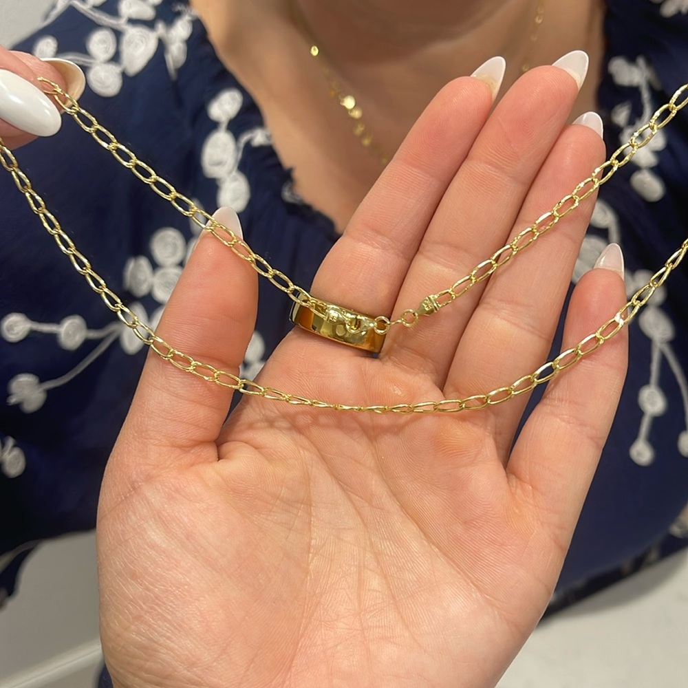✨ paperclip link necklace with tags✨ 14 karat gold 18 inches made in Italy